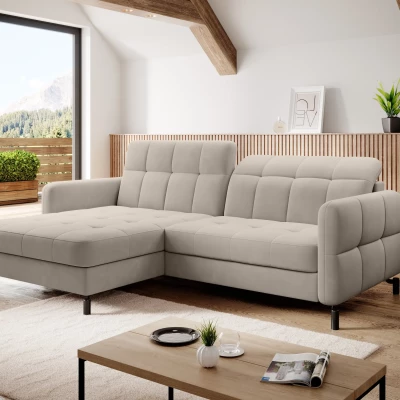Stilvolle Ecksofa-Garnitur AZARI – hellbeige, linke Ecke