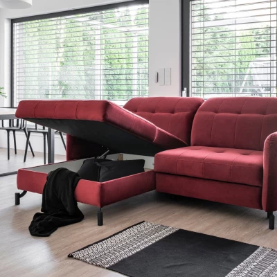 Stilvolle Ecksofa-Garnitur AZARI – hellgrau, 4-teilig, linke Ecke