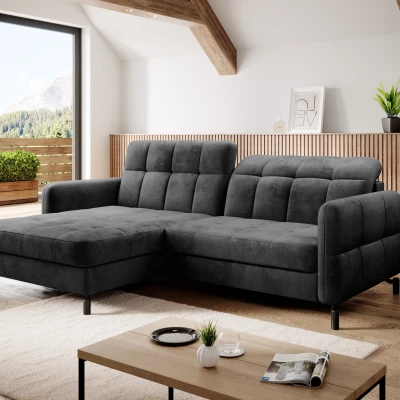 Stilvolles Ecksofa AZARI – Anthrazit, linke Ecke
