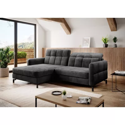 Stilvolles Ecksofa AZARI – Anthrazit, linke Ecke