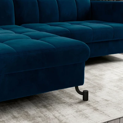 Stilvolle Ecksofa-Garnitur AZARI – blau, linke Ecke