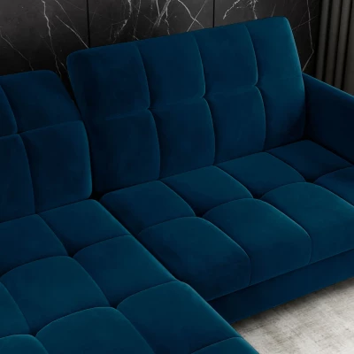 Stilvolle Ecksofa-Garnitur AZARI – blau, linke Ecke