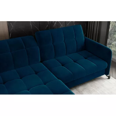Stilvolle Ecksofa-Garnitur AZARI – blau, linke Ecke