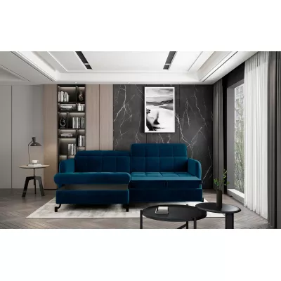 Stilvolle Ecksofa-Garnitur AZARI – blau, linke Ecke