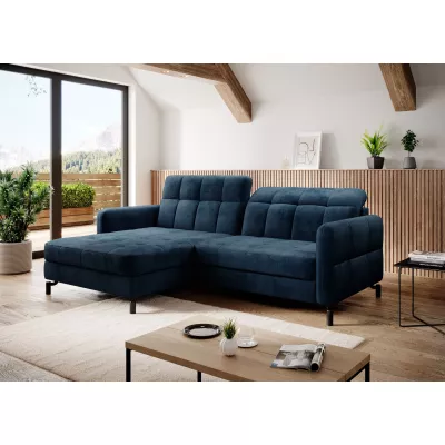 Stilvolle Ecksofa-Garnitur AZARI – blau, linke Ecke