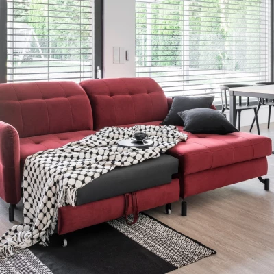 Stilvolle Ecksofa-Garnitur AZARI – dunkelblau, linke Ecke