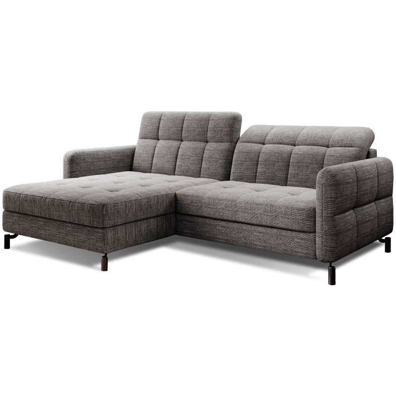 Stilvolle Ecksofa-Garnitur AZARI – grau, 1-teilig, linke Ecke