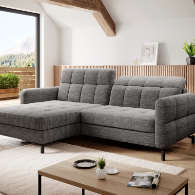 Stilvolle Ecksofa-Garnitur AZARI – grau, 1-teilig, linke Ecke