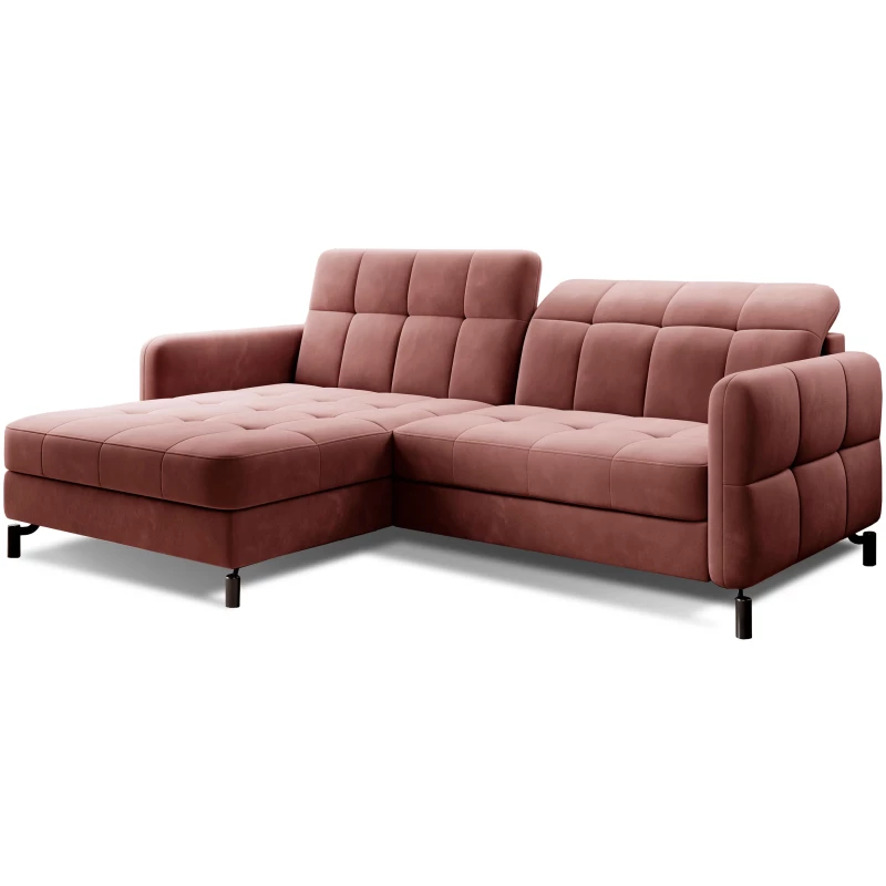 Stilvolle Ecksofa-Garnitur AZARI – rosa, linke Ecke