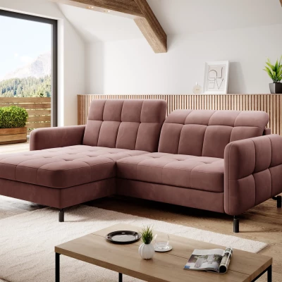 Stilvolle Ecksofa-Garnitur AZARI – rosa, linke Ecke