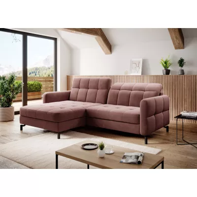 Stilvolle Ecksofa-Garnitur AZARI – rosa, linke Ecke