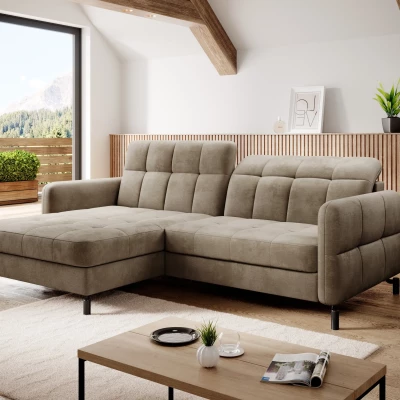 Stilvolle Ecksofa-Garnitur AZARI – braun, linke Ecke