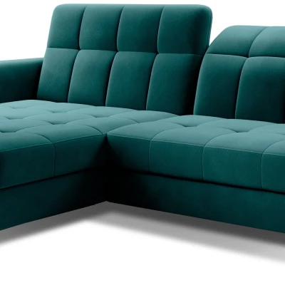 Stilvolles Ecksofa AZARI – Petrol, linke Ecke