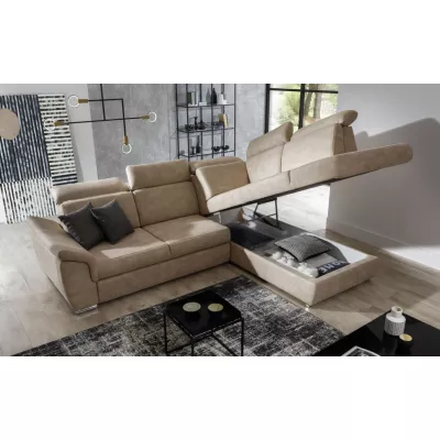 Eckschlafsofa ANOUK – dunkelbraun, rechte Ecke