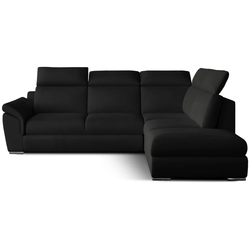 Eckschlafsofa ANOUK - schwarz, rechte Ecke