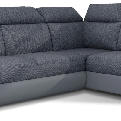 Eckschlafsofa ANOUK – dunkelgrau / graues Öko-Leder, rechte Ecke