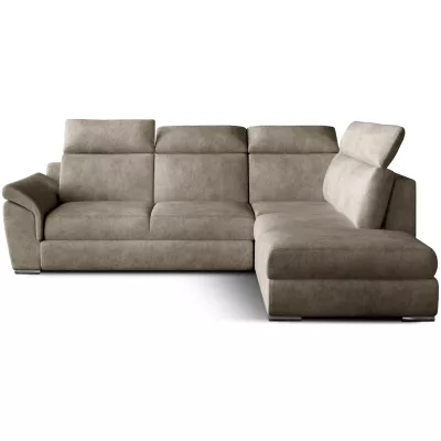 Eckschlafsofa ANOUK – beiges Öko-Leder, rechte Ecke