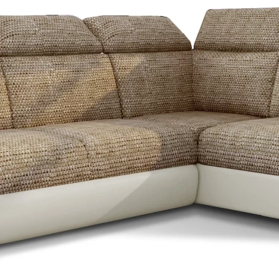 Eckschlafsofa ANOUK – dunkelbeige/beiges Öko-Leder, rechte Ecke