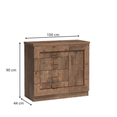Moderner Kombi-Schrank GIADA – Eiche Lefkas