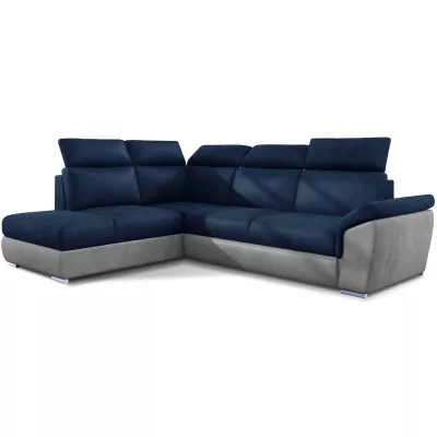 Eckschlafsofa ANOUK – blau/grau, linke Ecke