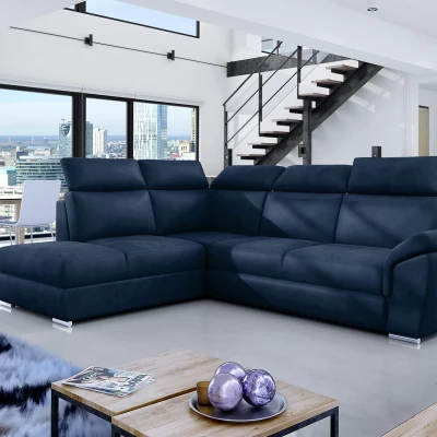 Eckschlafsofa ANOUK - blau, linke Ecke