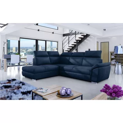 Eckschlafsofa ANOUK - blau, linke Ecke