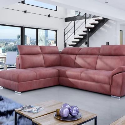 Eckschlafsofa ANOUK - rosa, linke Ecke