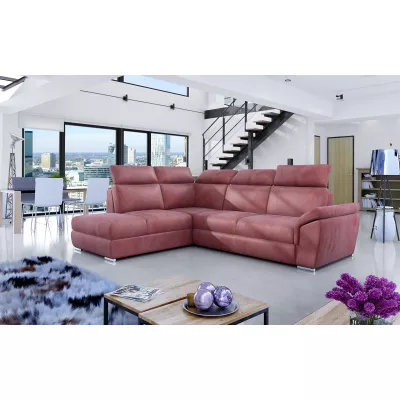 Eckschlafsofa ANOUK - rosa, linke Ecke