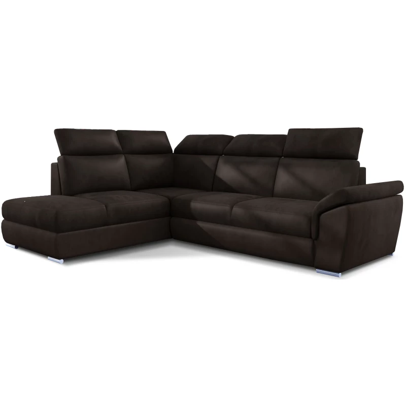 Eckschlafsofa ANOUK – dunkelbraun, linke Ecke