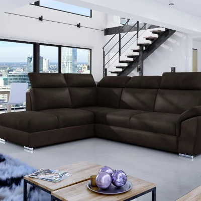 Eckschlafsofa ANOUK – dunkelbraun, linke Ecke