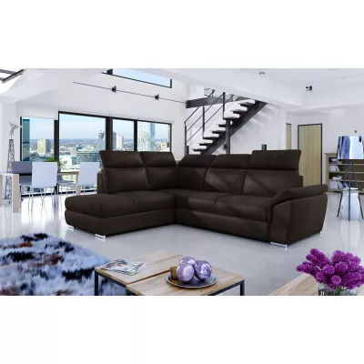 Eckschlafsofa ANOUK – dunkelbraun, linke Ecke