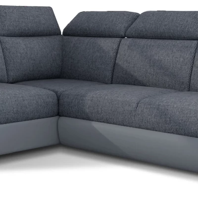 Eckschlafsofa ANOUK – dunkelgrau / graues Öko-Leder, linke Ecke