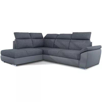 Eckschlafsofa ANOUK – dunkelgrau / graues Öko-Leder, linke Ecke