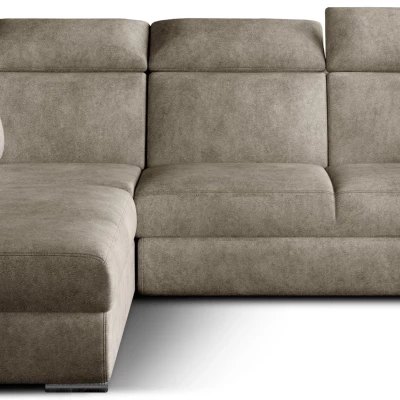 Eckschlafsofa ANOUK – beiges Öko-Leder, linke Ecke