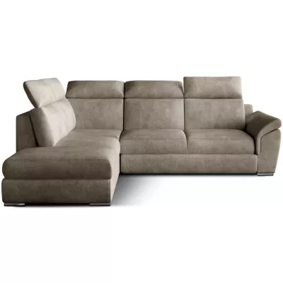 Eckschlafsofa ANOUK – beiges Öko-Leder, linke Ecke