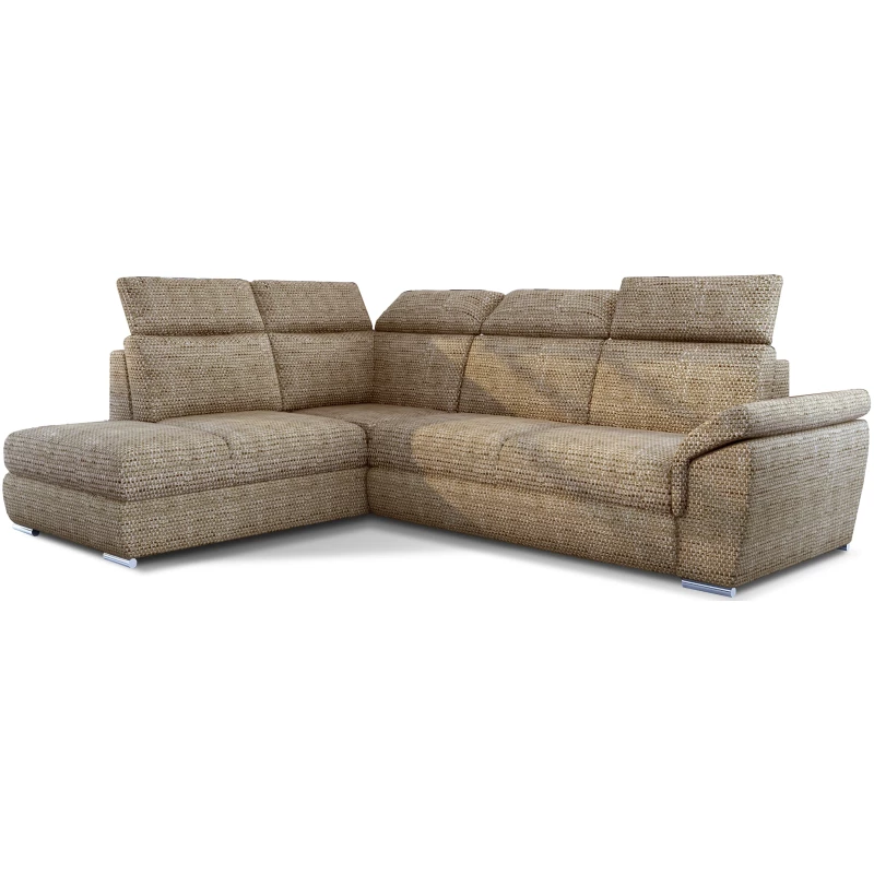 Eckschlafsofa ANOUK – dunkelbeige, linke Ecke