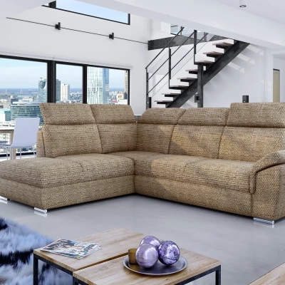 Eckschlafsofa ANOUK – dunkelbeige, linke Ecke