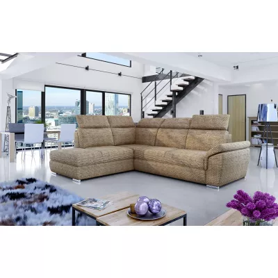 Eckschlafsofa ANOUK – dunkelbeige, linke Ecke