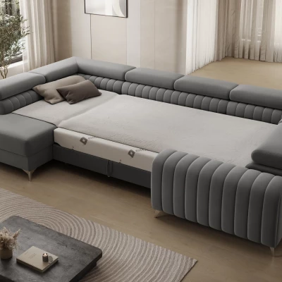 Große Sofagarnitur für U-förmiges VESPERA - grau 2, linke Ausführung