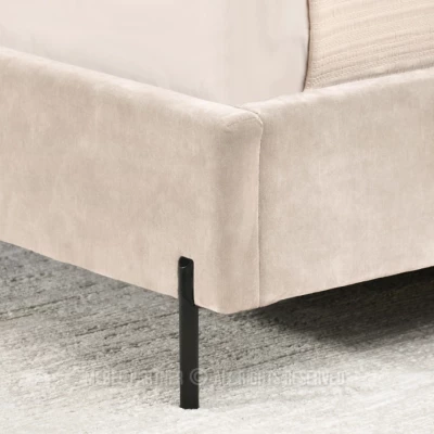 Doppelbett mit Polsterung 140x200 HARIETA - beige / schwarz