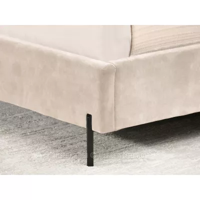 Doppelbett mit Polsterung 140x200 HARIETA - beige / schwarz