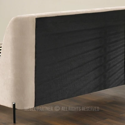 Doppelbett mit Polsterung 140x200 HARIETA - beige / schwarz