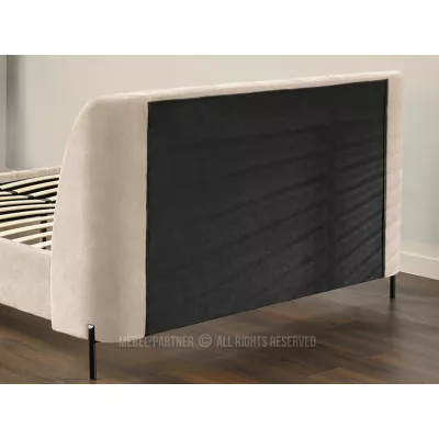 Doppelbett mit Polsterung 140x200 HARIETA - beige / schwarz