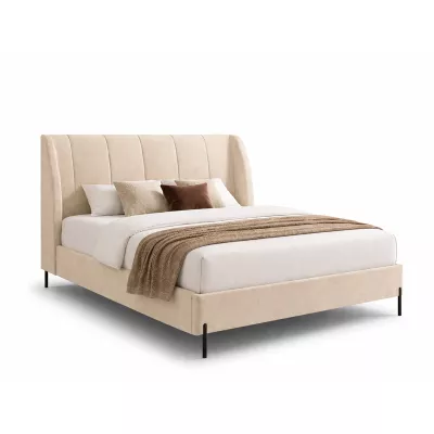 Doppelbett mit Polsterung 140x200 HARIETA - beige / schwarz