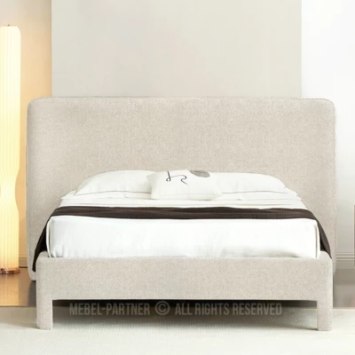 Gepolstertes Doppelbett 140x200 JANINE - beige