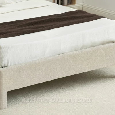 Gepolstertes Doppelbett 140x200 JANINE - beige