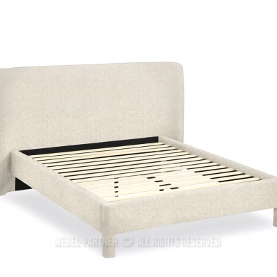 Gepolstertes Doppelbett 140x200 JANINE - beige