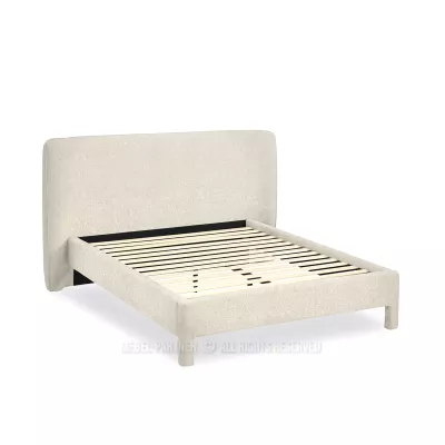 Gepolstertes Doppelbett 140x200 JANINE - beige