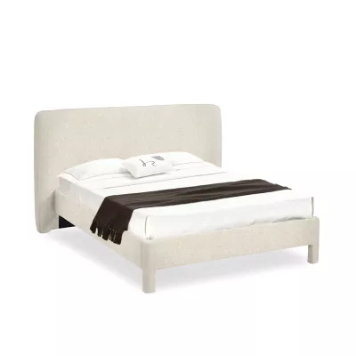 Gepolstertes Doppelbett 140x200 JANINE - beige