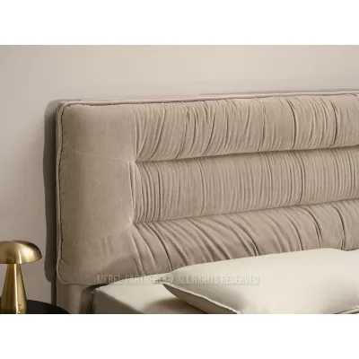 Polsterbett 140x200 SOLENNE - beige / schwarz